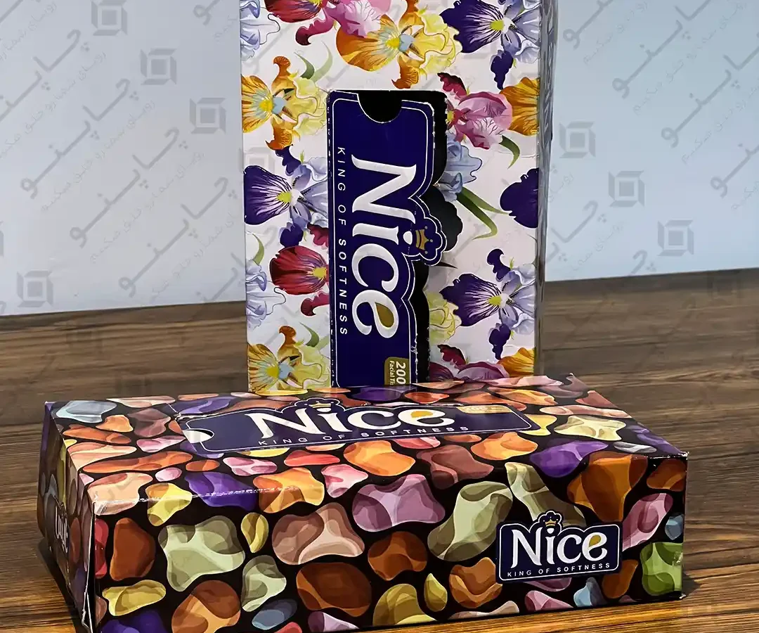 طراحی چاپ جعبه دستمال کاغذی فوری و ارزان